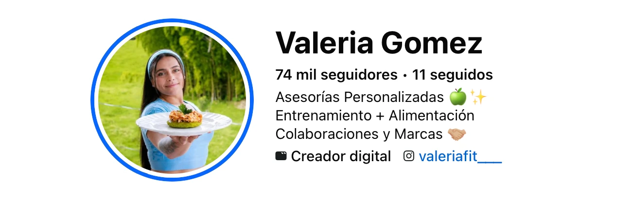 Facebook de Valeria: 74 mil seguidores